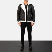
Francis B-3 Schwarz Leder-Bomberjacke für Herren – alternate product view 3
