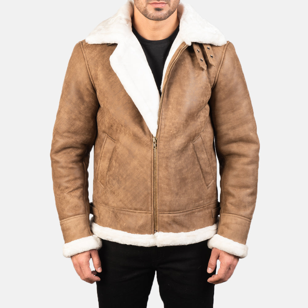 
Francis B-3 Schwarz Leder-Bomberjacke für Herren – alternate product view 1