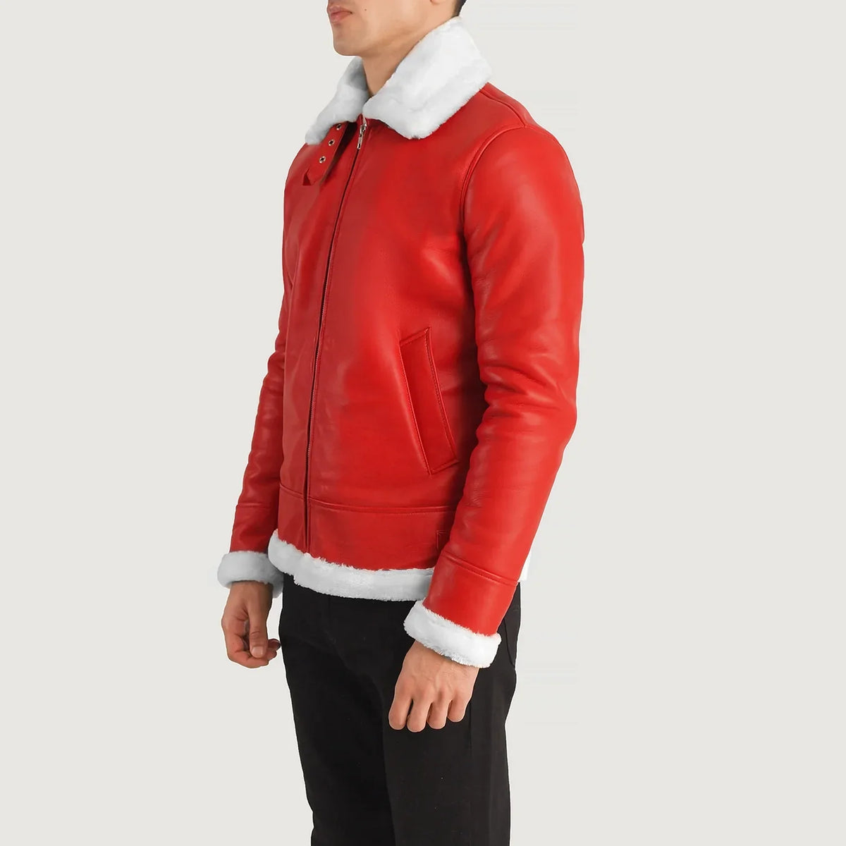 
Francis B-3 Schwarz Leder-Bomberjacke für Herren – alternate product view 2