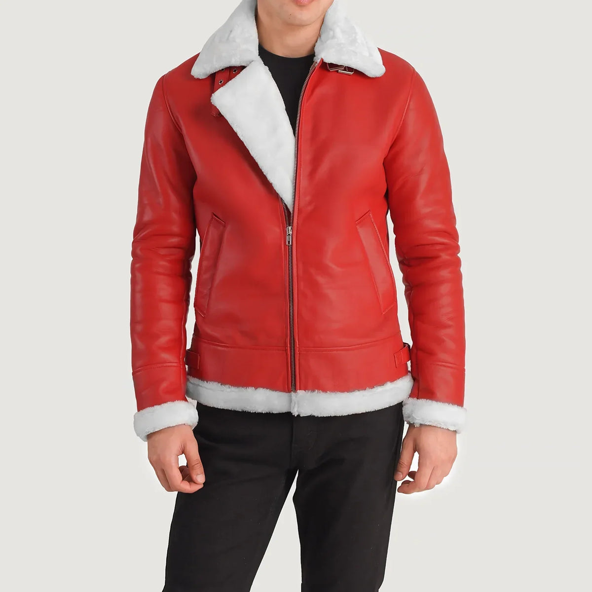 
Francis B-3 Schwarz Leder-Bomberjacke für Herren – alternate product view 4