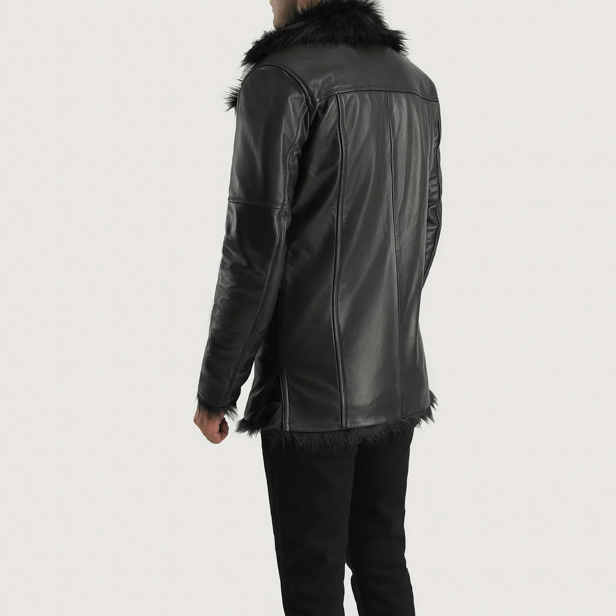 Authentic Sheepskin Leather with Semi-aniline Finish Grain Texture &amp; Heavy-Duty Seam Stitching Detail