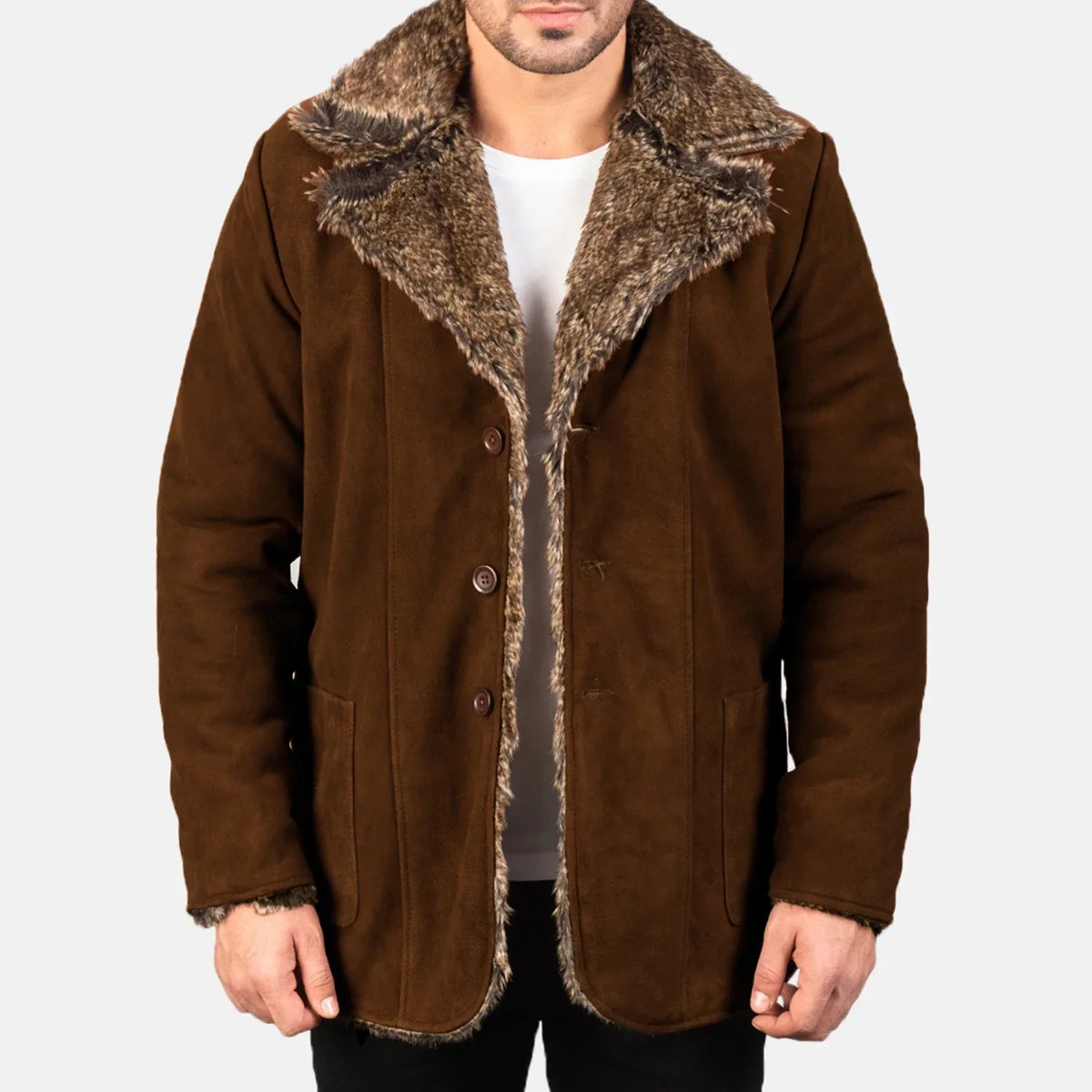 Furlong Ledermantel Beige Ledermantel für Herren – Zusätzliche Produktansicht 1