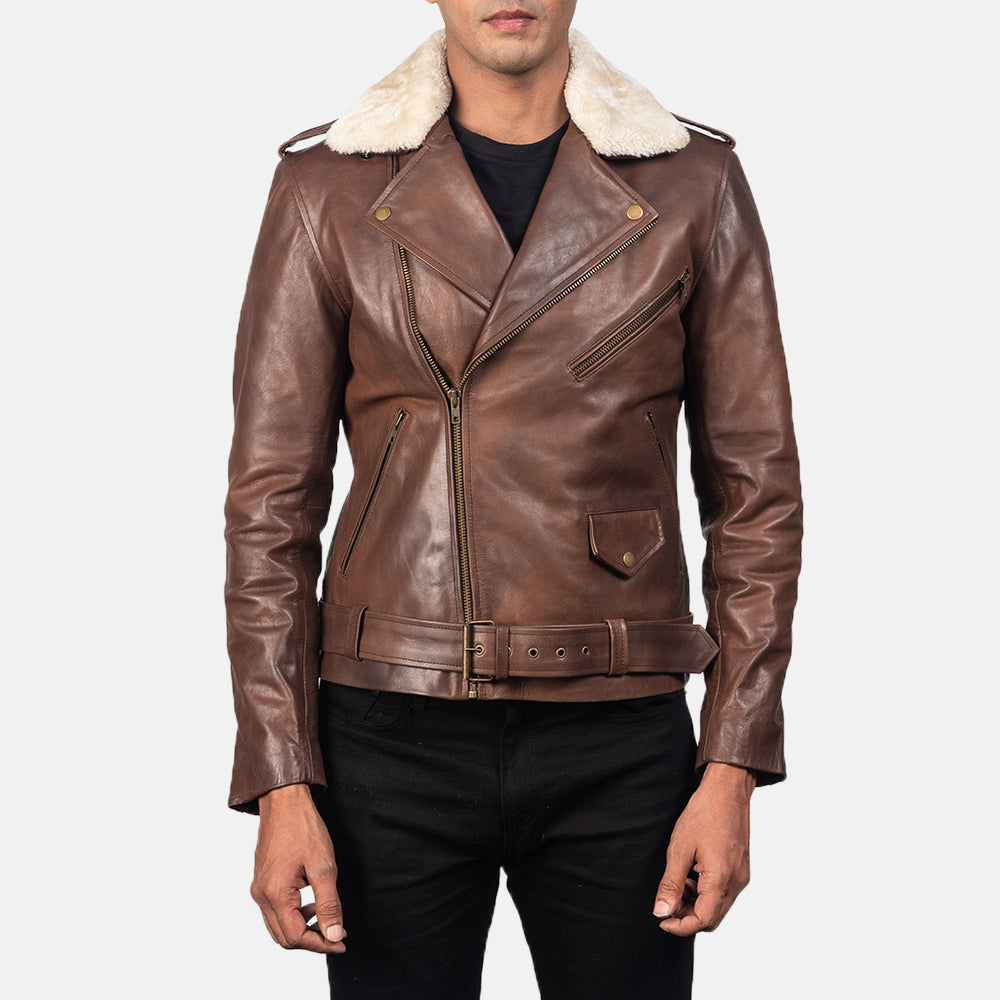Furton Leder-Bikerjacke für Herren – Zusätzliche Produktansicht 3