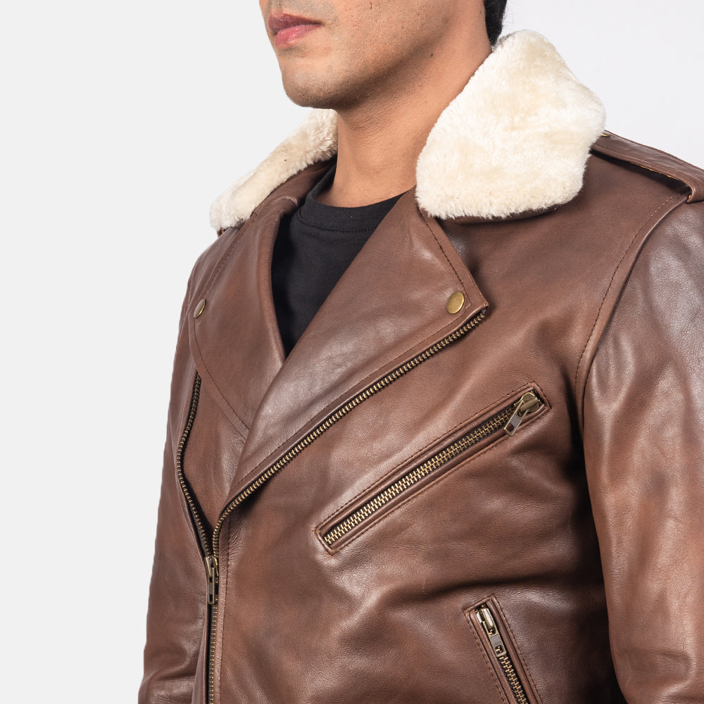 Furton Leder-Bikerjacke für Herren – Zusätzliche Produktansicht 6