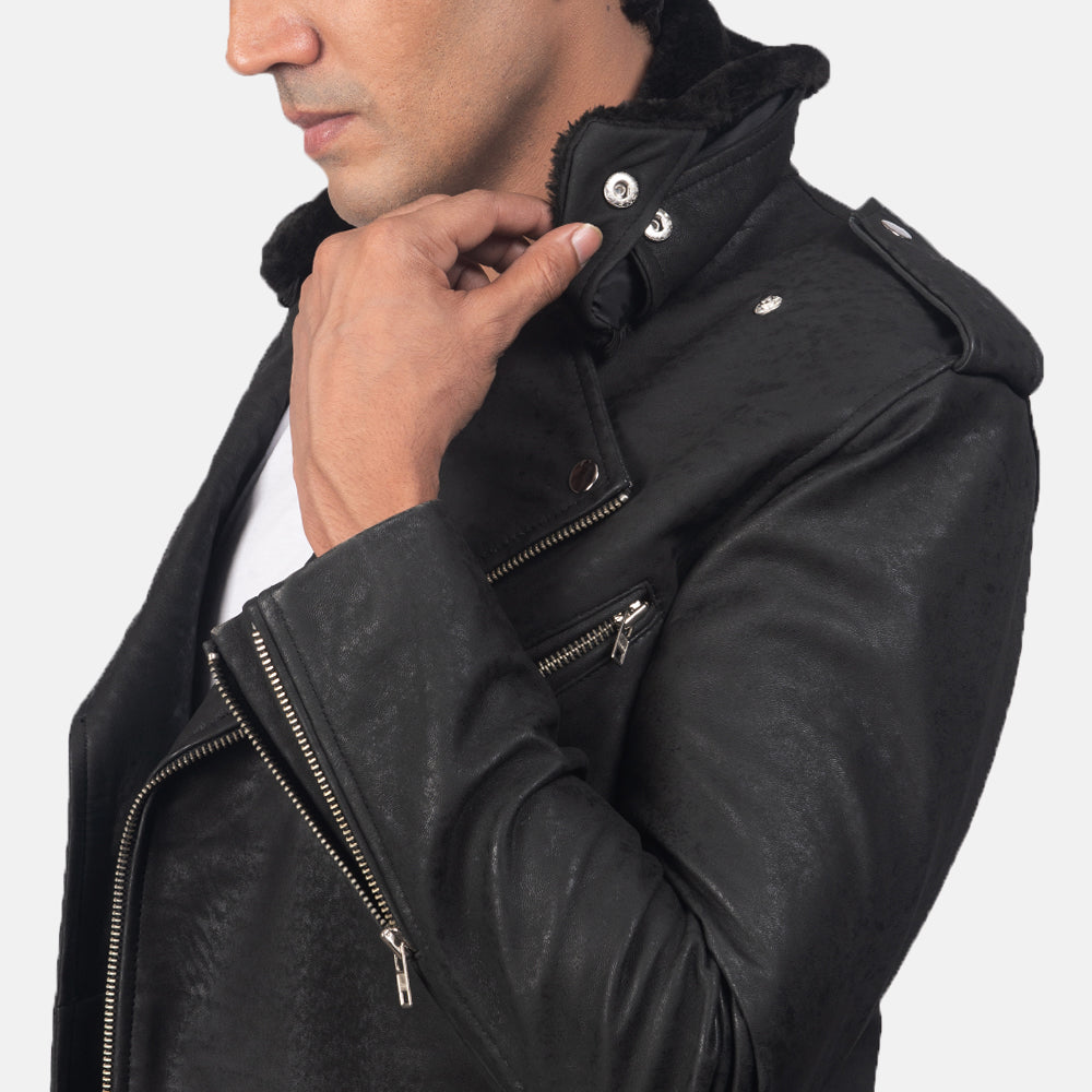 Furton Leder-Bikerjacke für Herren – Zusätzliche Produktansicht 5