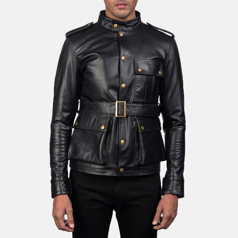 Germain Schwarz Lederjacke für Herren