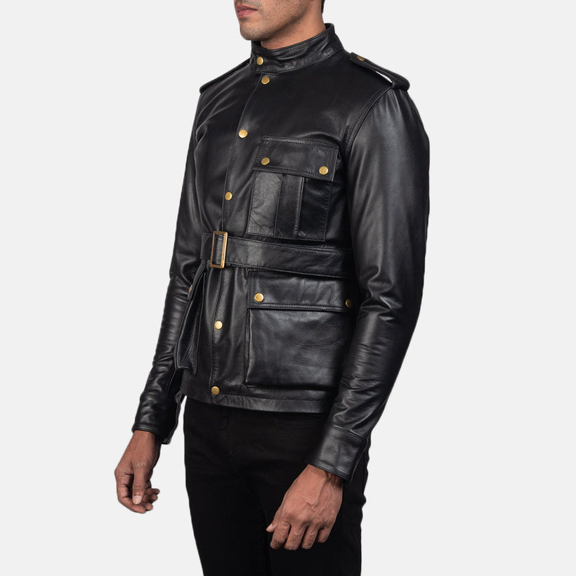 Germain Schwarz Lederjacke für Herren