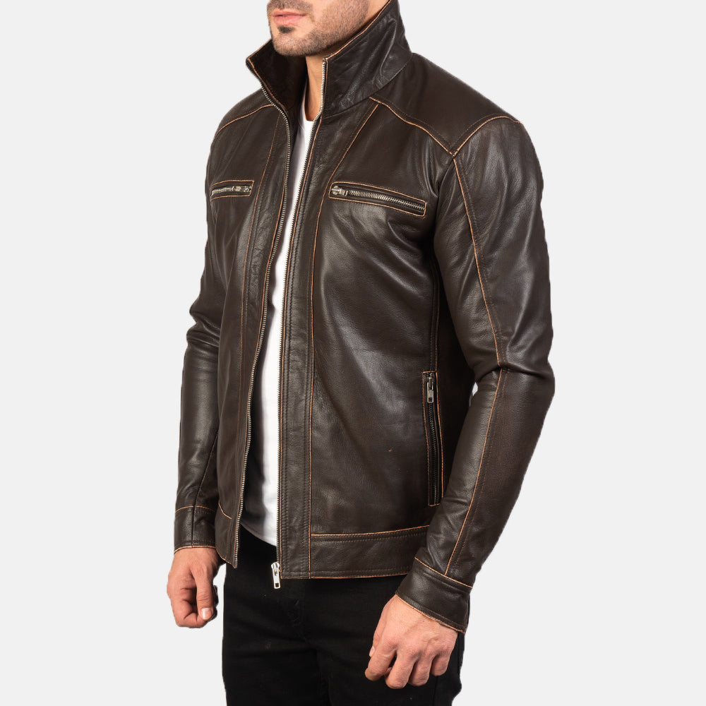 
Hudson Leder-Bikerjacke für Herren - Natural Daylight Drape