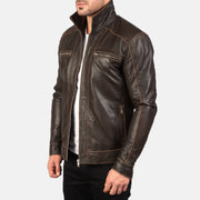 
Hudson Leder-Bikerjacke für Herren - Natural Daylight Drape
