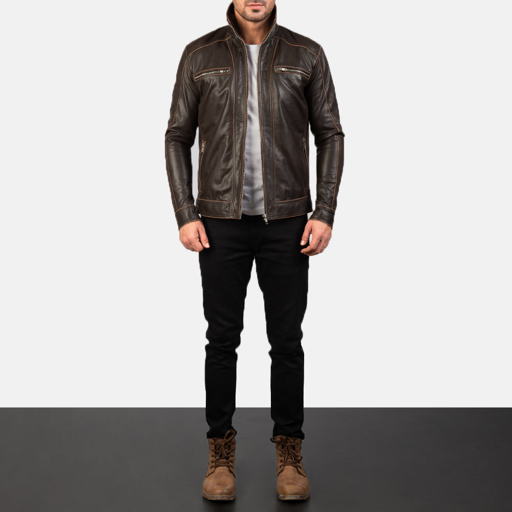 
Hudson Leder-Bikerjacke für Herren – alternate product view 3