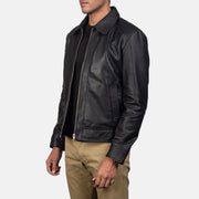 Distressed Brown Sheep Skin Burnishing Biker Jacket - Rückansicht mit passgenauen Schultern &amp; sauberem Saum