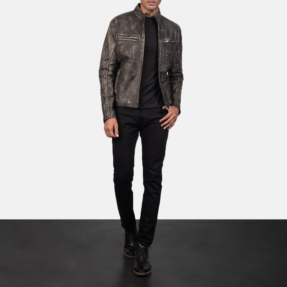 Ionic Leder-Bikerjacke für Herren – Zusätzliche Produktansicht 4