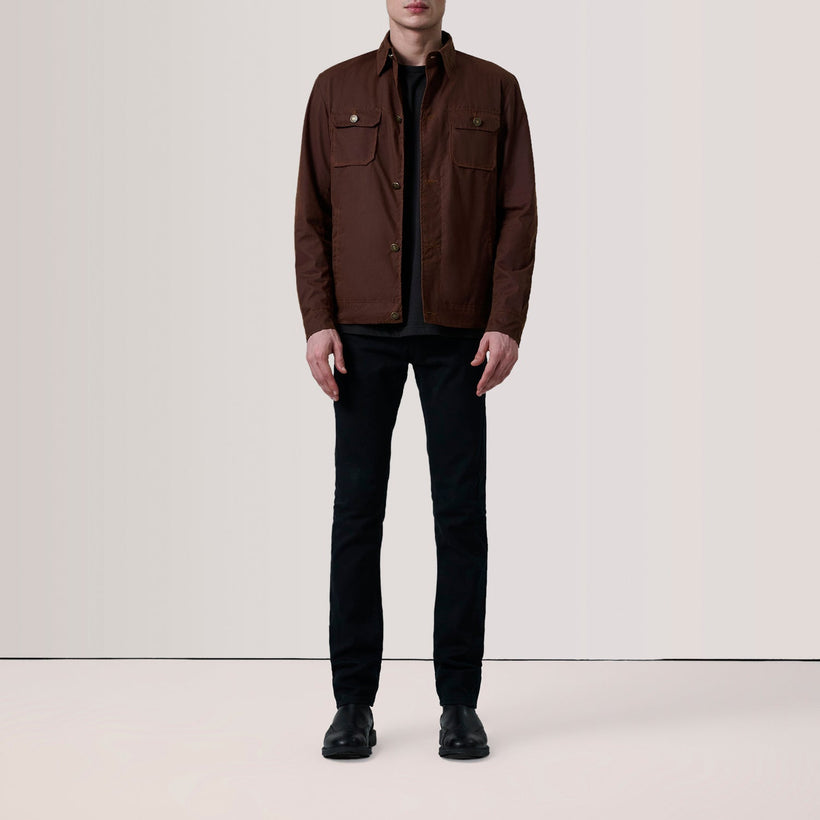 Irwin Braun Waxed Canvas Field Lederjacke für Herren