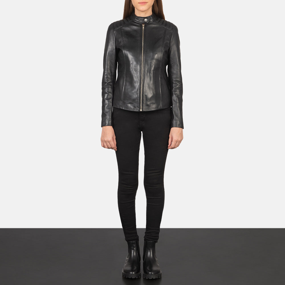 Kelsee Leder-Bikerjacke für Damen – Zusätzliche Produktansicht 4