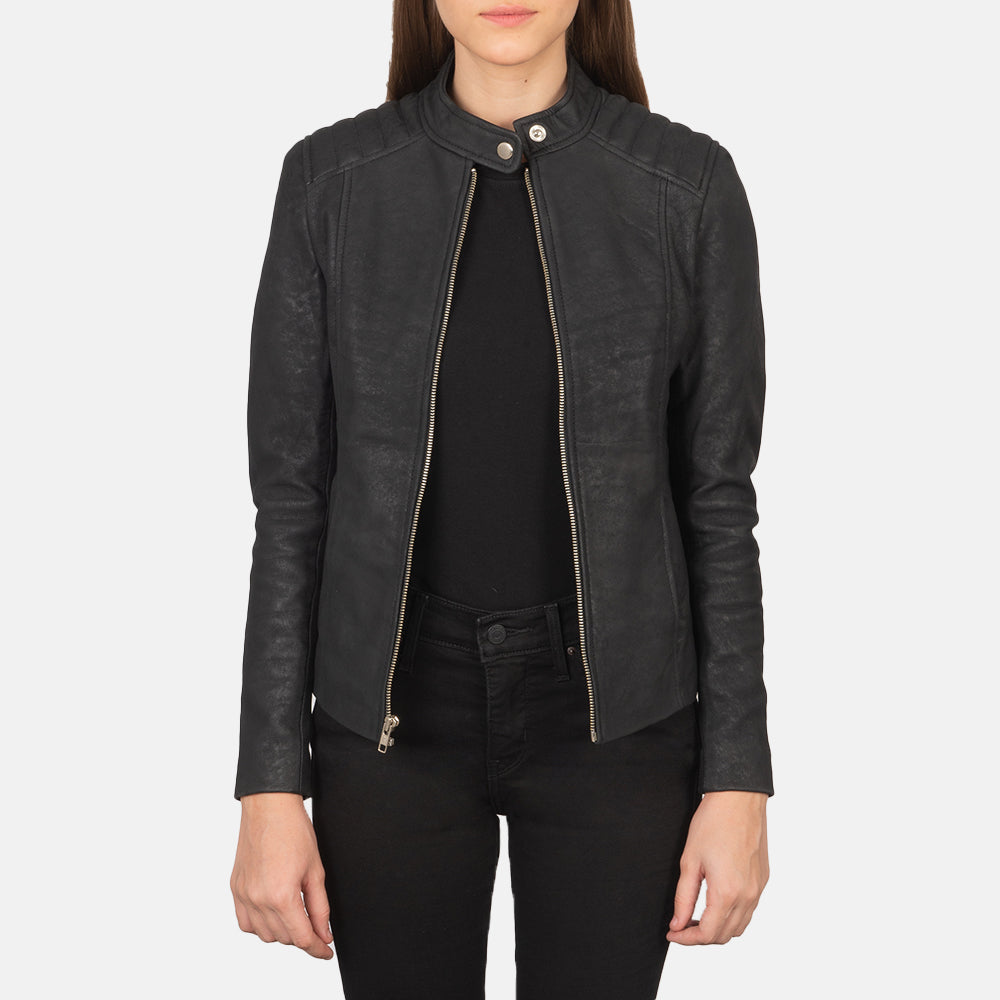 Kelsee Leder-Bikerjacke für Damen – Zusätzliche Produktansicht 1