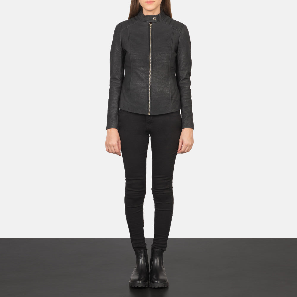 Kelsee Leder-Bikerjacke für Damen – Zusätzliche Produktansicht 3