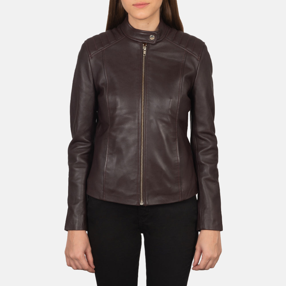 Kelsee Leder-Bikerjacke für Damen – Zusätzliche Produktansicht 4
