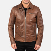 Lavendard Leder-Bikerjacke für Herren – Zusätzliche Produktansicht 3