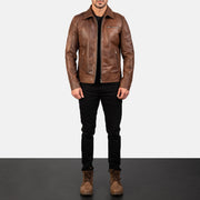 Lavendard Leder-Bikerjacke für Herren – Zusätzliche Produktansicht 4
