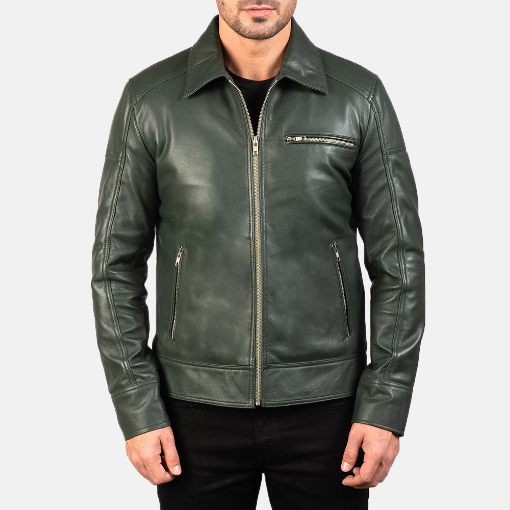 Lavendard Leder-Bikerjacke für Herren – Zusätzliche Produktansicht 3
