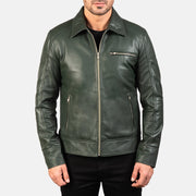 Lavendard Leder-Bikerjacke für Herren – Zusätzliche Produktansicht 3