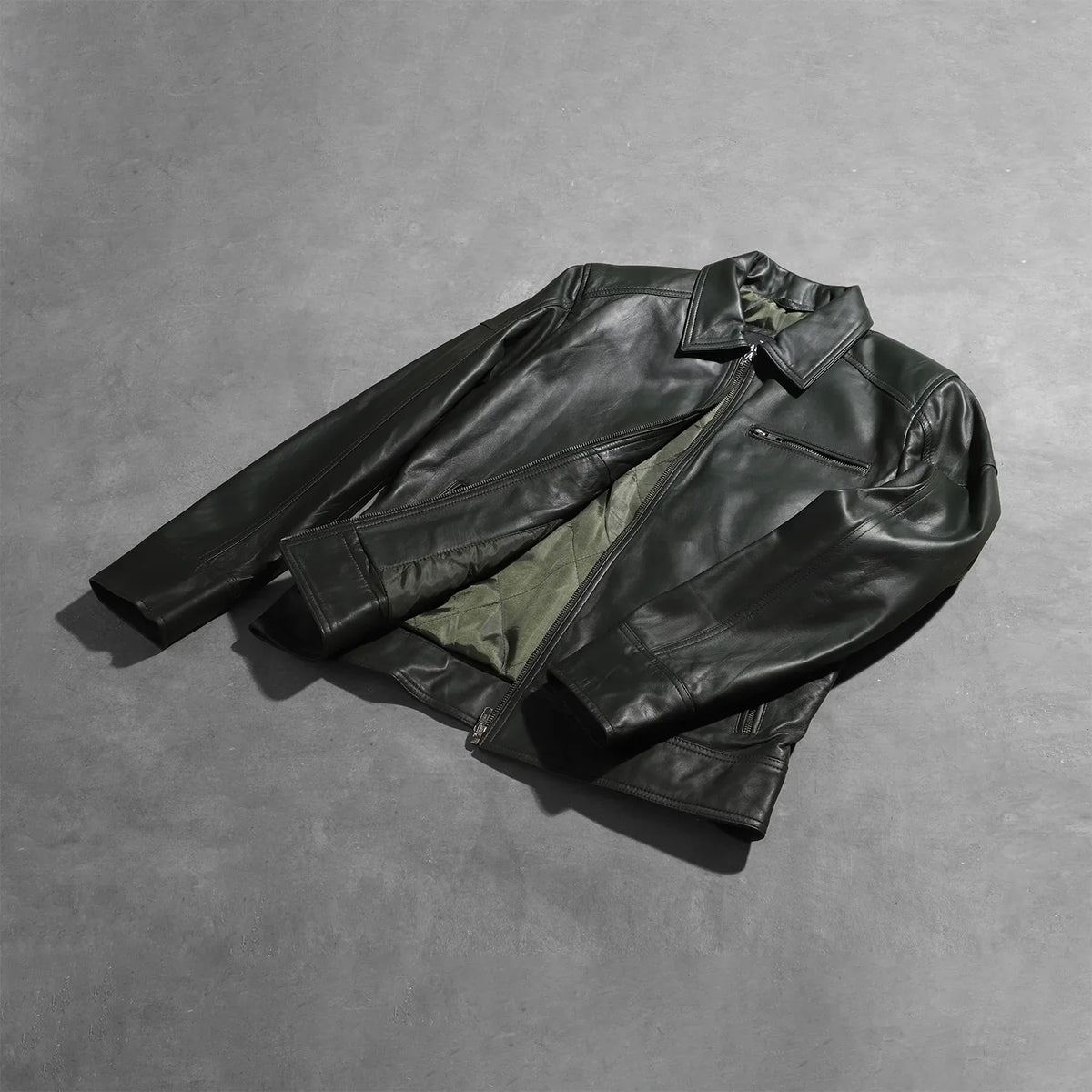 Lavendard Leder-Bikerjacke für Herren – Zusätzliche Produktansicht 7