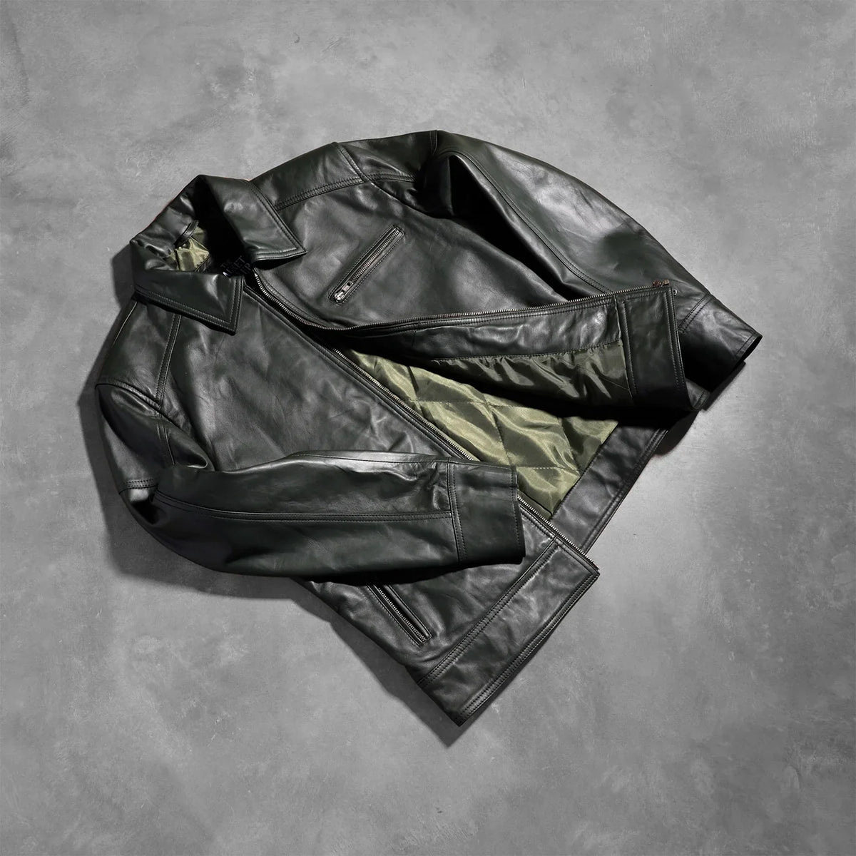 Lavendard Leder-Bikerjacke für Herren – Zusätzliche Produktansicht 8