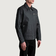 Lavendard Leder-Bikerjacke für Herren – Zusätzliche Produktansicht 2