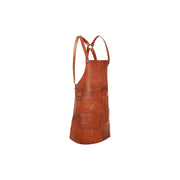 Leather Apron Churrasco für Damen in Classic 100% Full-Grain Leather - Vorderansicht &amp; maßgeschneiderte Silhouette | Online Kaufen