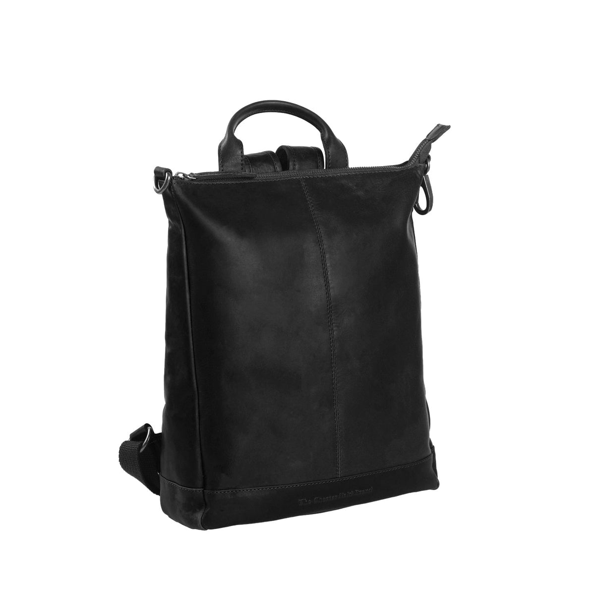 Saar Full-Grain Leather Backpack für Damen - Structured Side Profile Showing Gusset Depth &amp; Expansion Capacity