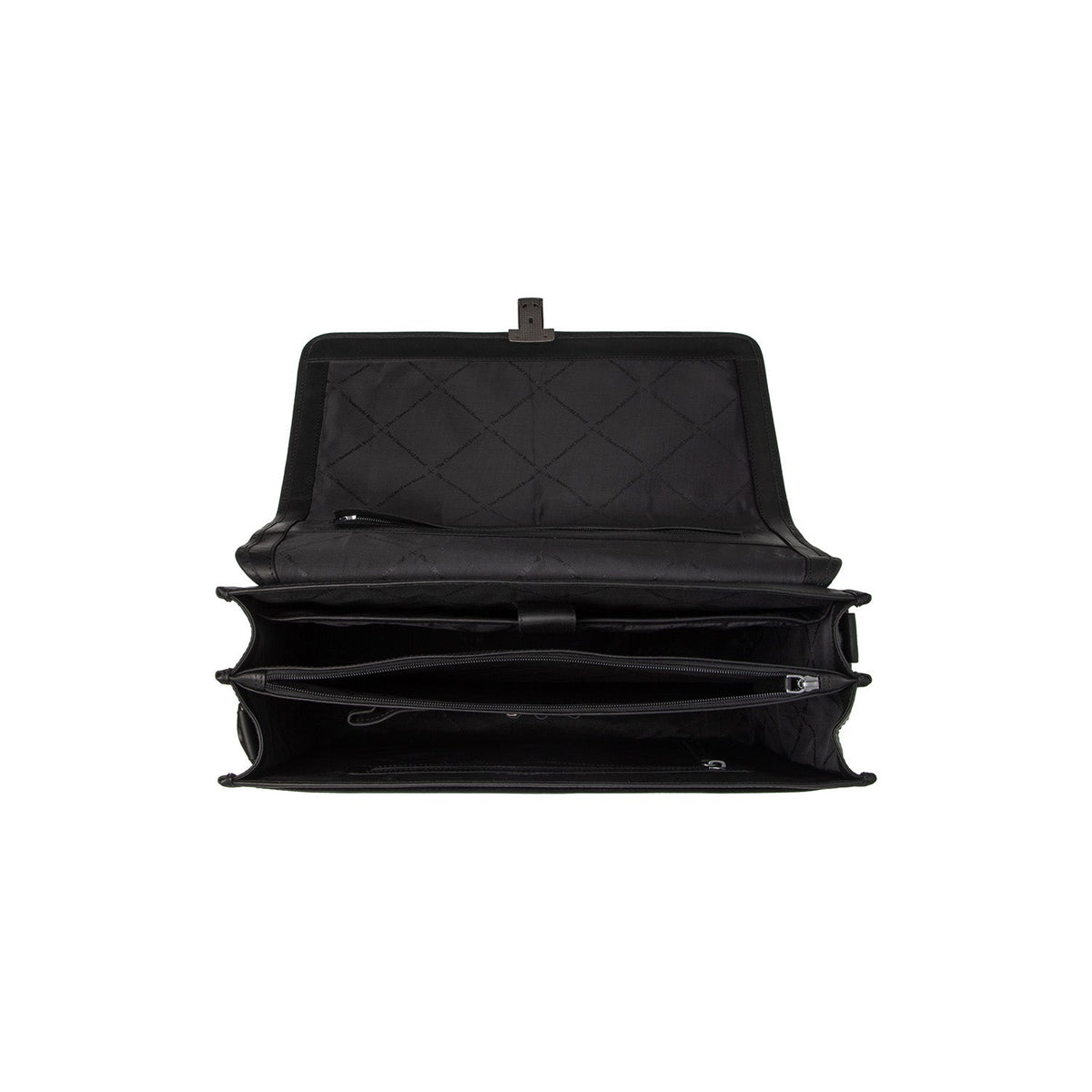Solid Antique Brass Hardware &amp; Heavy-Duty Dual Zipper Detail on Glenwood Full-Grain Leather Briefcase für Herren