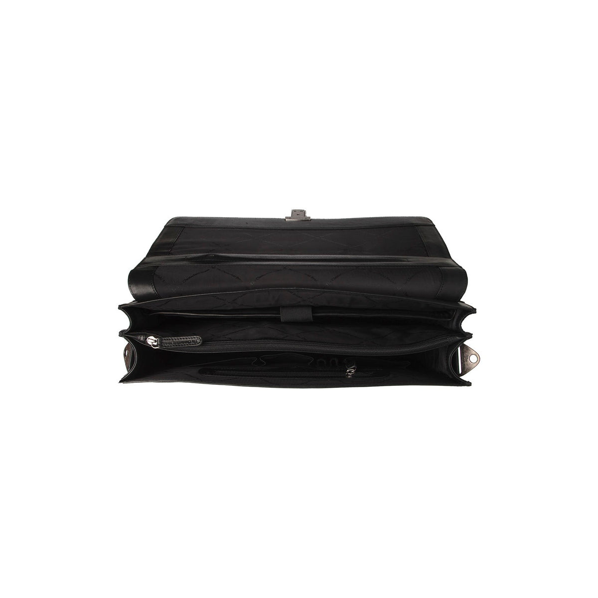 Solid Antique Brass Hardware &amp; Heavy-Duty Dual Zipper Detail on Salvatore Full-Grain Leather Briefcase für Herren
