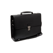 Salvatore Full-Grain Leather Briefcase für Herren in Classic 100% Full-Grain Leather - Full Exterior Front Profile View | Online Kaufen