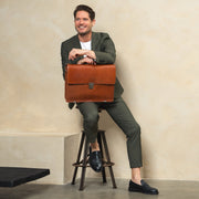 Salvatore Full-Grain Leather Briefcase für Herren – Zusätzliche Produktansicht 3