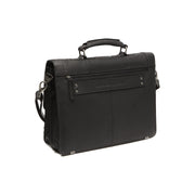 Solid Antique Brass Hardware &amp; Heavy-Duty Dual Zipper Detail on Stuttgart Full-Grain Leather Briefcase für Damen