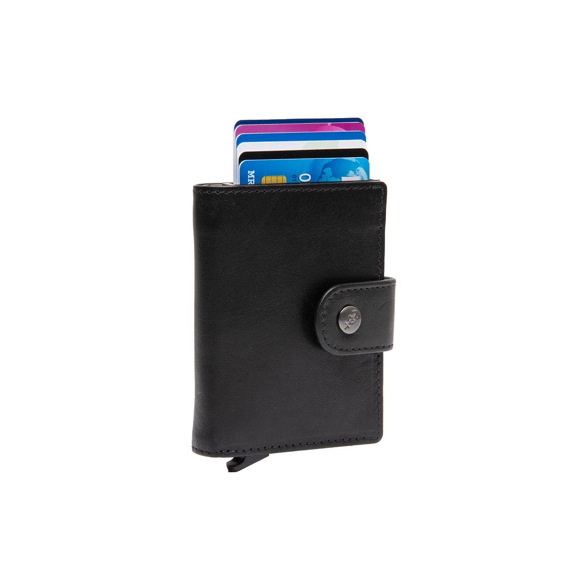 Barrea Full-Grain Leather Card Holder für Damen in Classic 100% Full-Grain Leather - Full Exterior Front Profile View | Online Kaufen