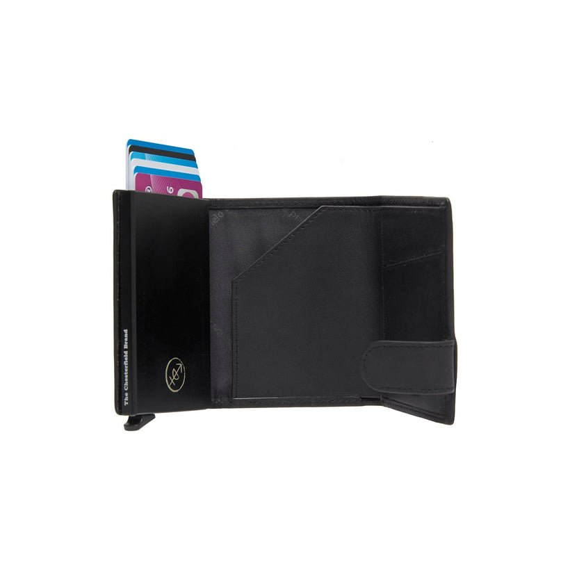 Classic 100% Full-Grain Leather Card Holder - Rear Perspective Showing Reinforced Leather Straps & Stitching