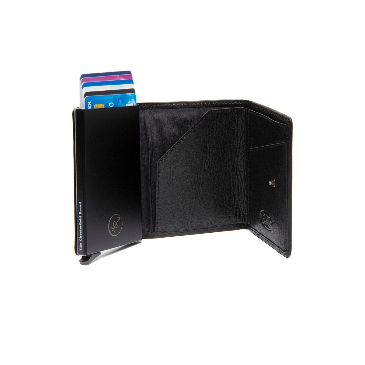 Gabriela Full-Grain Leather Card Holder für Damen - Structured Side Profile Showing Gusset Depth &amp; Expansion Capacity