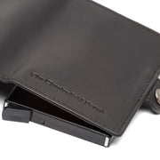 Lagos Full-Grain Leather Card Holder für Damen - Structured Side Profile Showing Gusset Depth &amp; Expansion Capacity