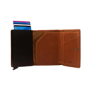 Cognac Leather Card Holder Palma, detail view 3