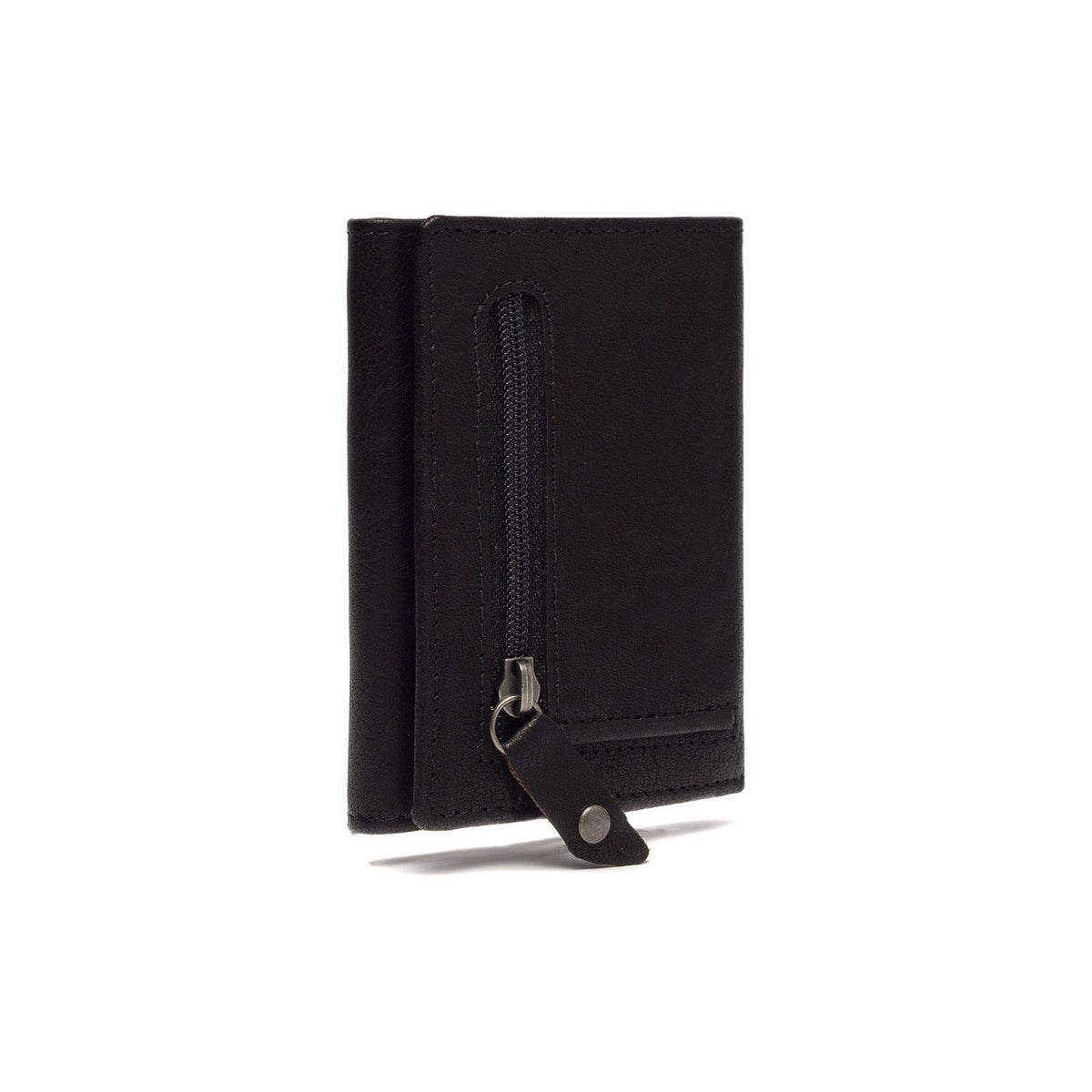 
Solid Antique Brass Hardware & Heavy-Duty Dual Zipper Detail on Paris Vollnarbenleder Kartenetui