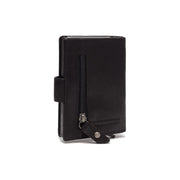 Solid Antique Brass Hardware &amp; Heavy-Duty Dual Zipper Detail on Prague Full-Grain Leather Card Holder für Damen