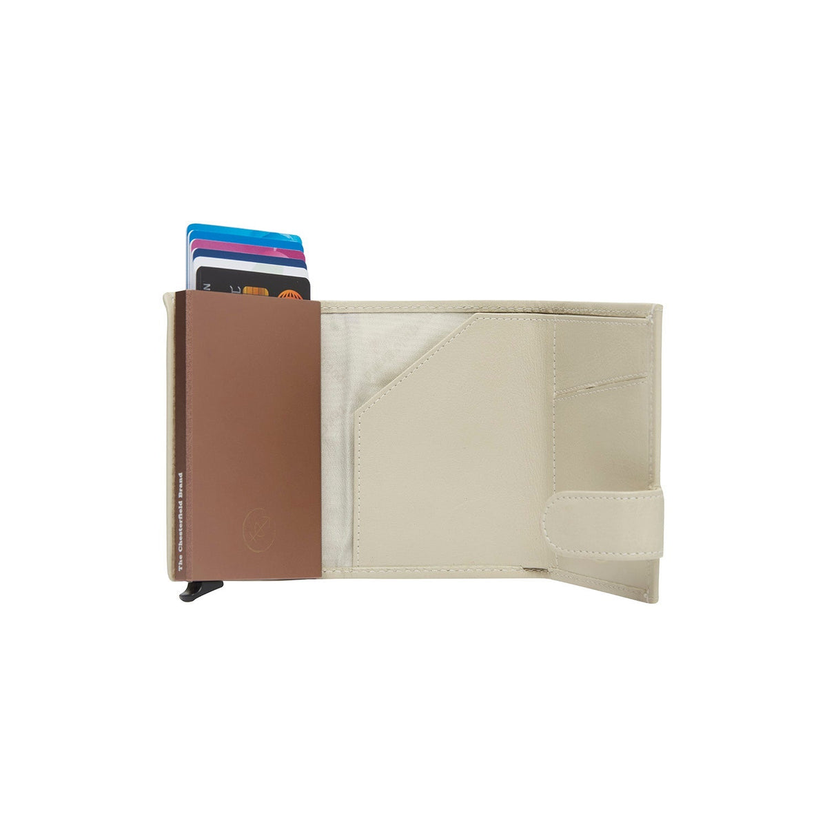 Sabana Full-Grain Leather Card Holder für Damen - Structured Side Profile Showing Gusset Depth &amp; Expansion Capacity