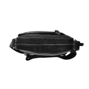 Dessau Full-Grain Leather Crossbody Bag für Herren - Structured Side Profile Showing Gusset Depth &amp; Expansion Capacity
