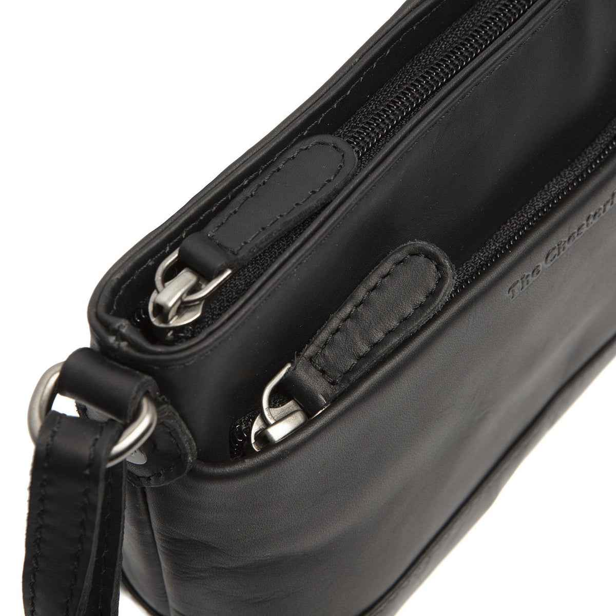 Salerno Full-Grain Leather Crossbody Bag für Damen - Structured Side Profile Showing Gusset Depth &amp; Expansion Capacity