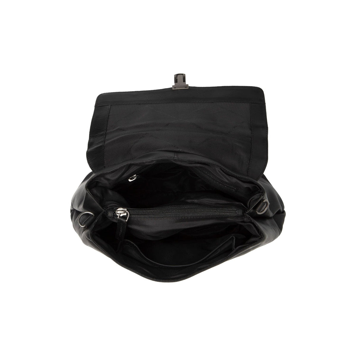 Detailansicht of Classic Collar &amp; Heavy-Duty Zipper Hardware on Angera Full-Grain Leather Handbag für Damen