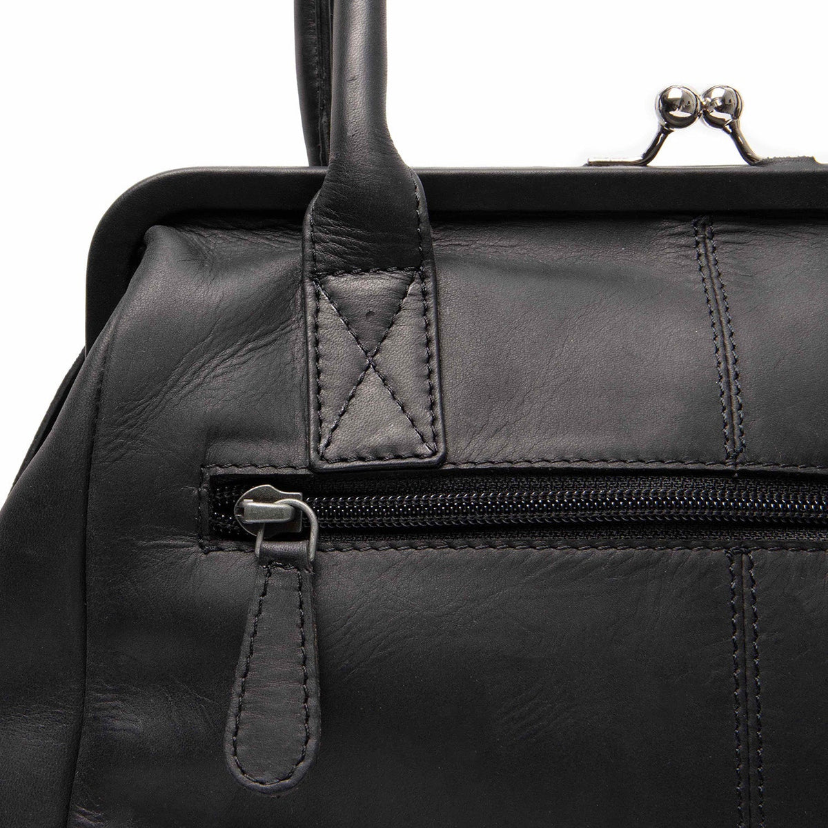 Dorin Full-Grain Leather Handbag für Damen - Seitenansicht mit ergonomischem Ärmelschnitt