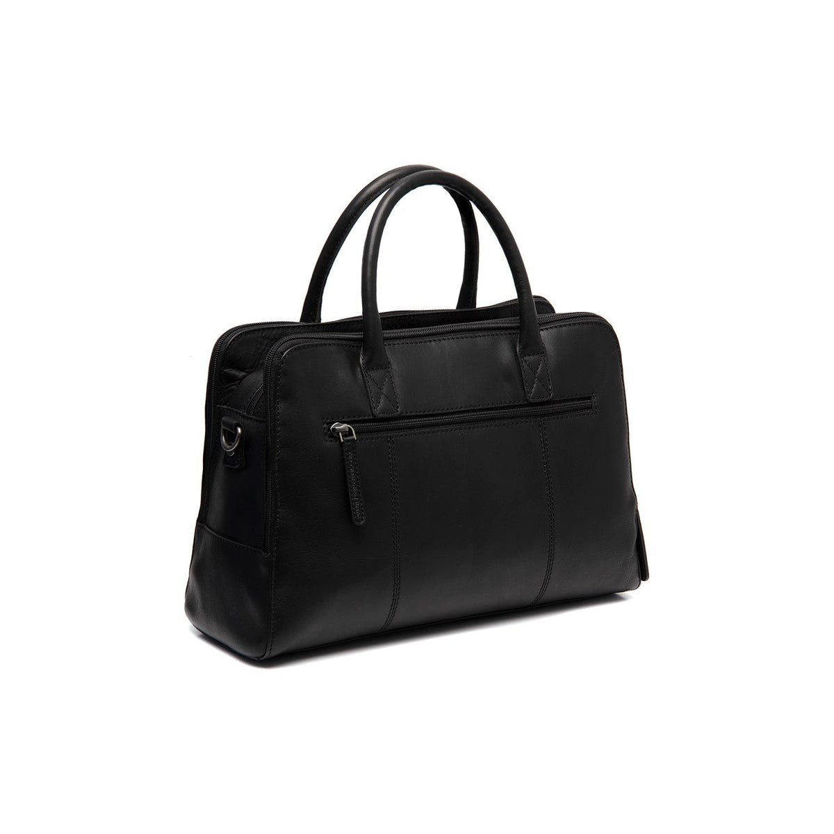 Tailored Rib Cuffs &amp; Hem Craftsmanship Construction Detail on Layton Full-Grain Leather Handbag für Damen