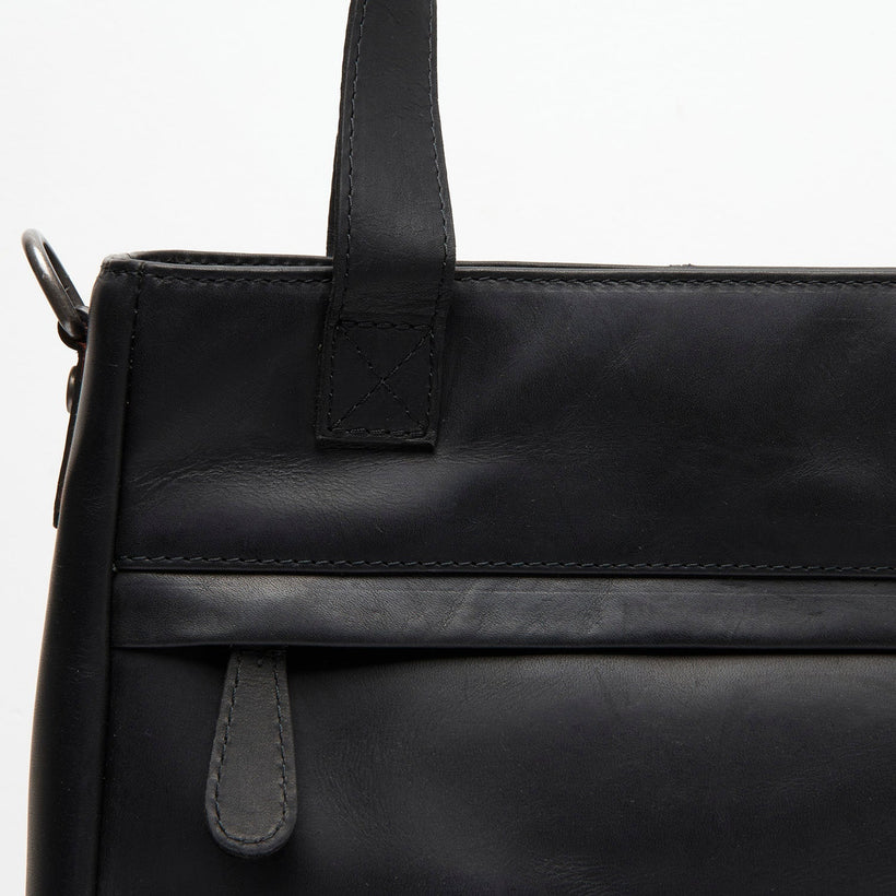 Classic 100% Full-Grain leather Goods - Back View Showing Tailored Shoulder Fit & Clean Hemline