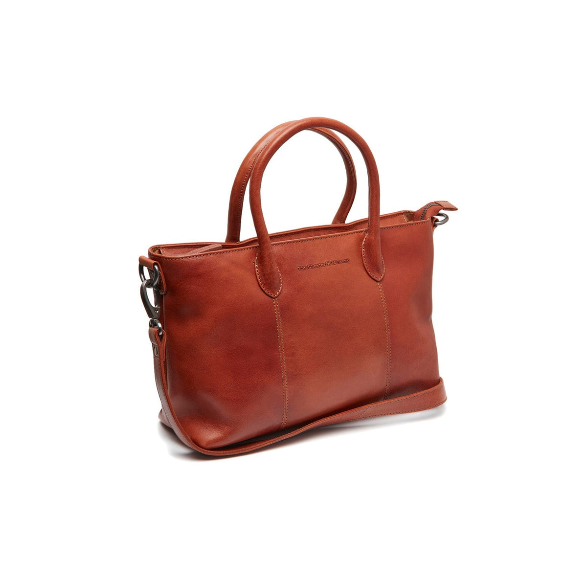 Tailored Rib Cuffs &amp; Hem Craftsmanship Construction Detail on Pergamino Full-Grain Leather Handbag für Damen